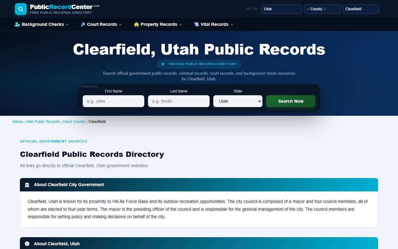 clearfield davis county probate court records second district court