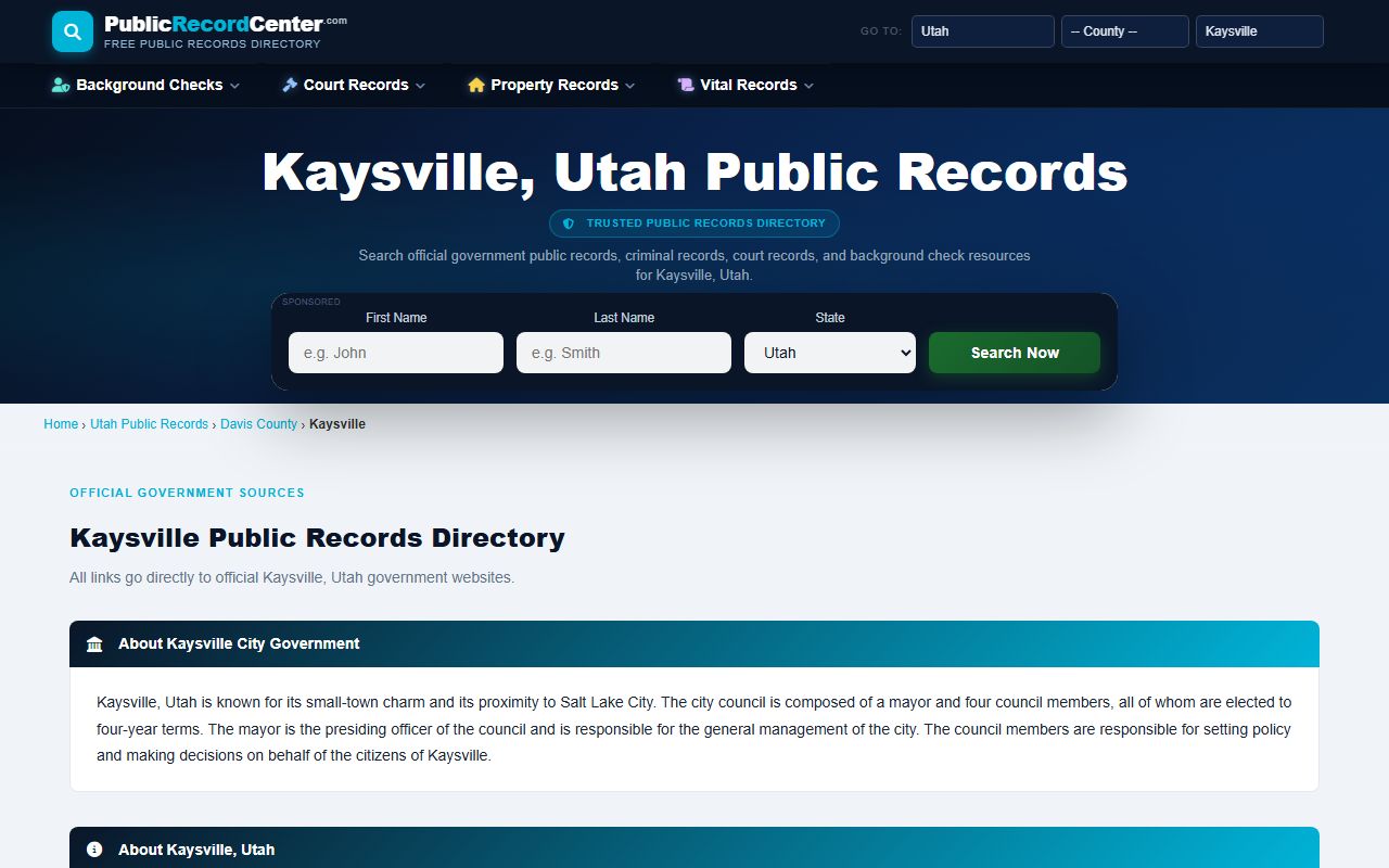 kaysville public records directory davis county probate court