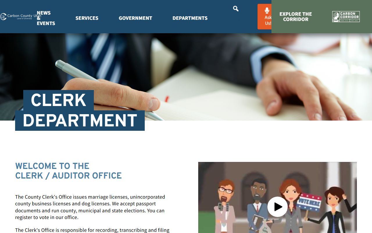 Carbon County Clerk office website for Carbon County probate court records