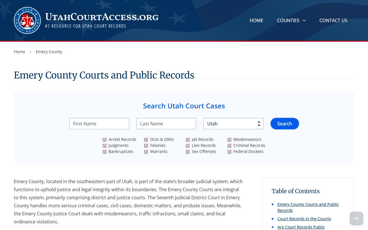emery county probate court records utah court access search portal