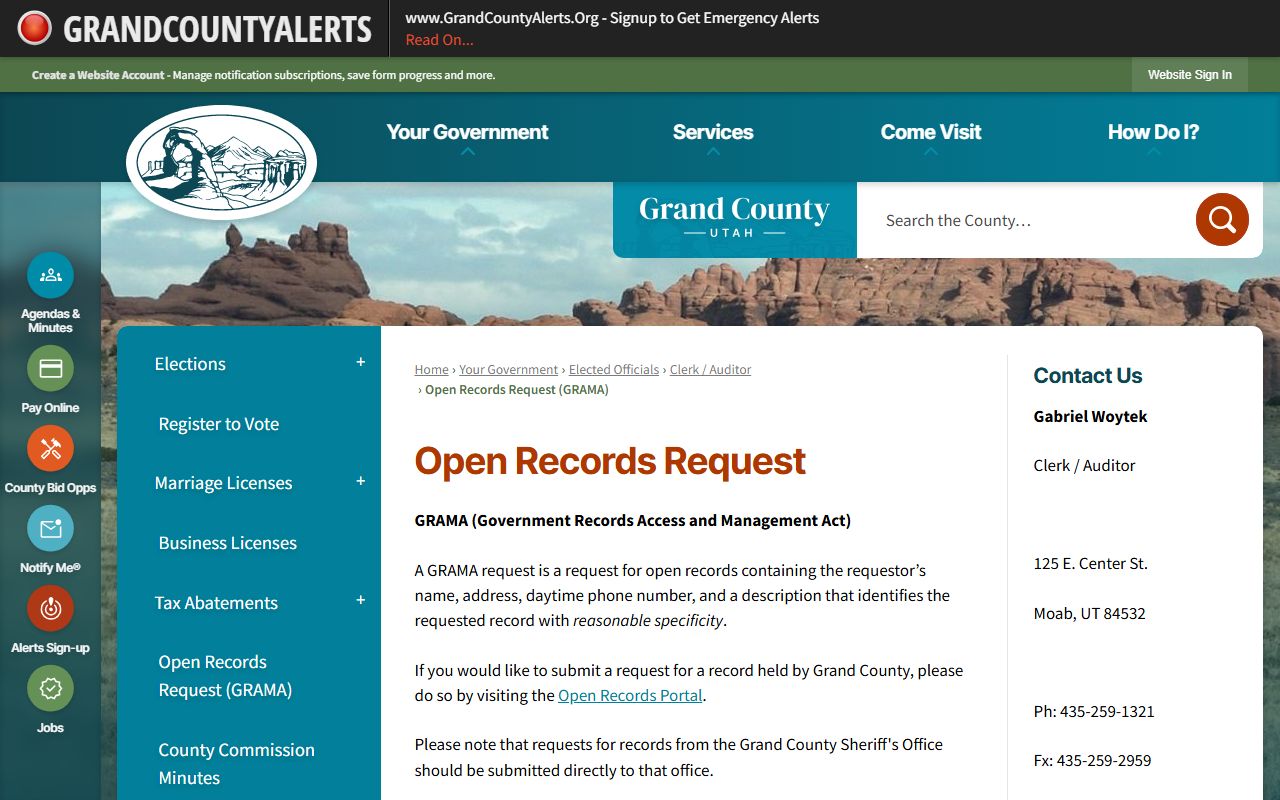 grand county probate court records grama open records request page moab utah