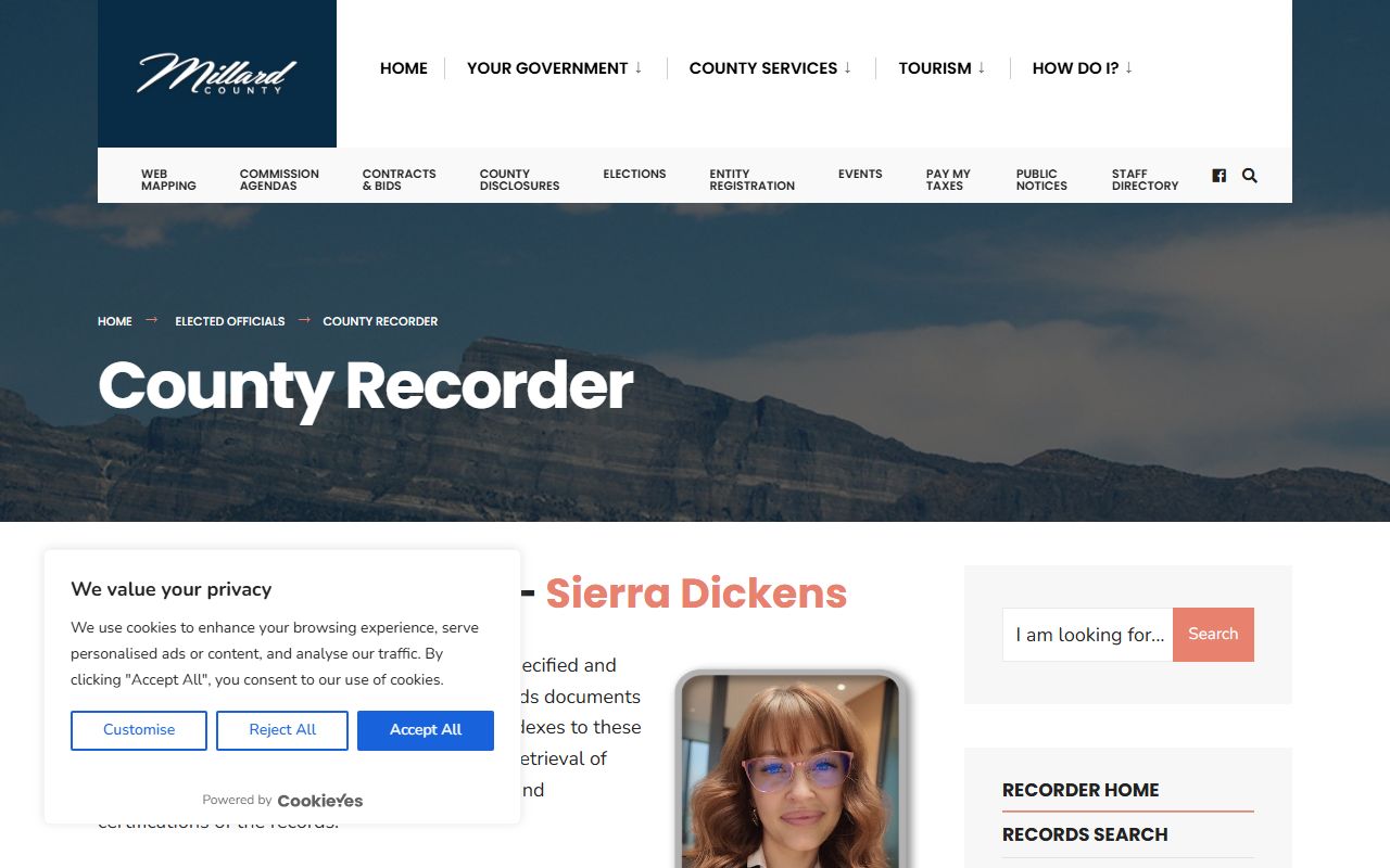 millard county probate court records recorder office official page utah