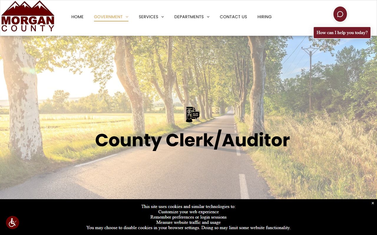 Morgan County Clerk Auditor office for Morgan County probate court records