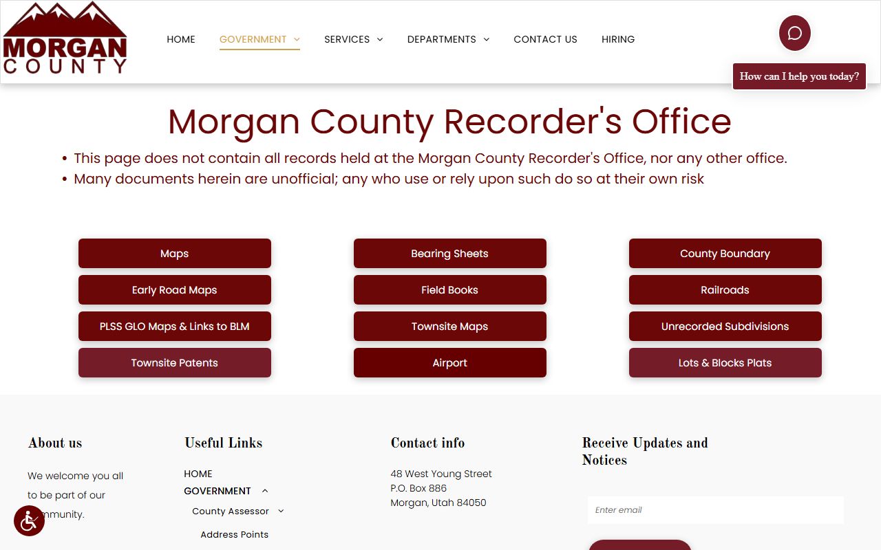 Morgan County Recorder research portal for Morgan County probate court records
