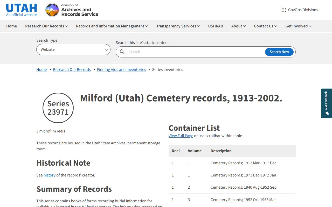 piute county probate court records utah state archives historical case files inventory