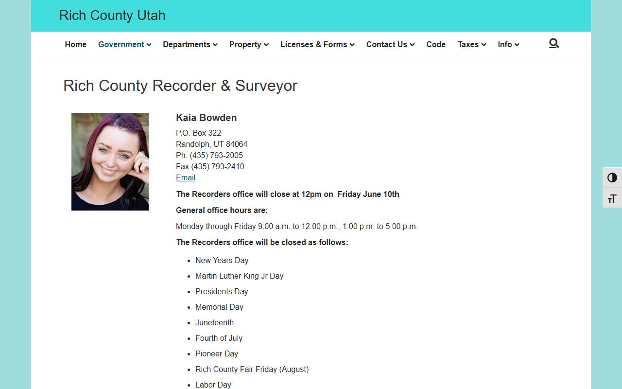 rich county probate court records recorder surveyor office randolph utah