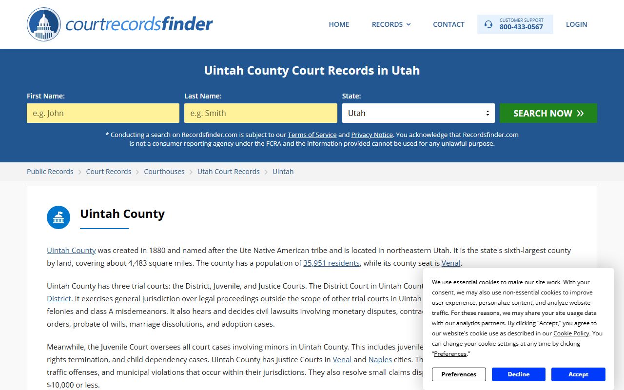 uintah county probate court records eighth district court information vernal utah