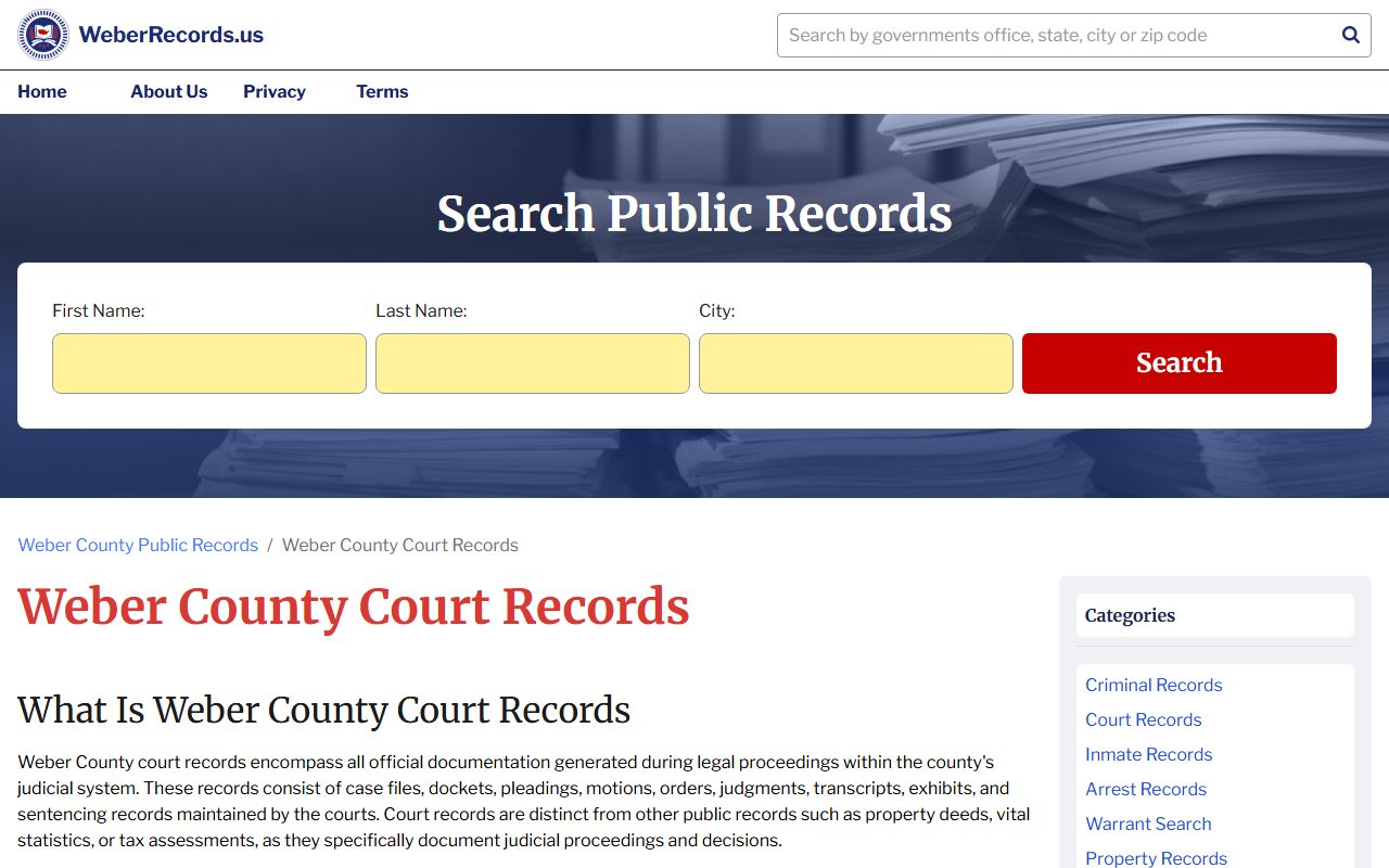 weber county probate court records second district court ogden utah