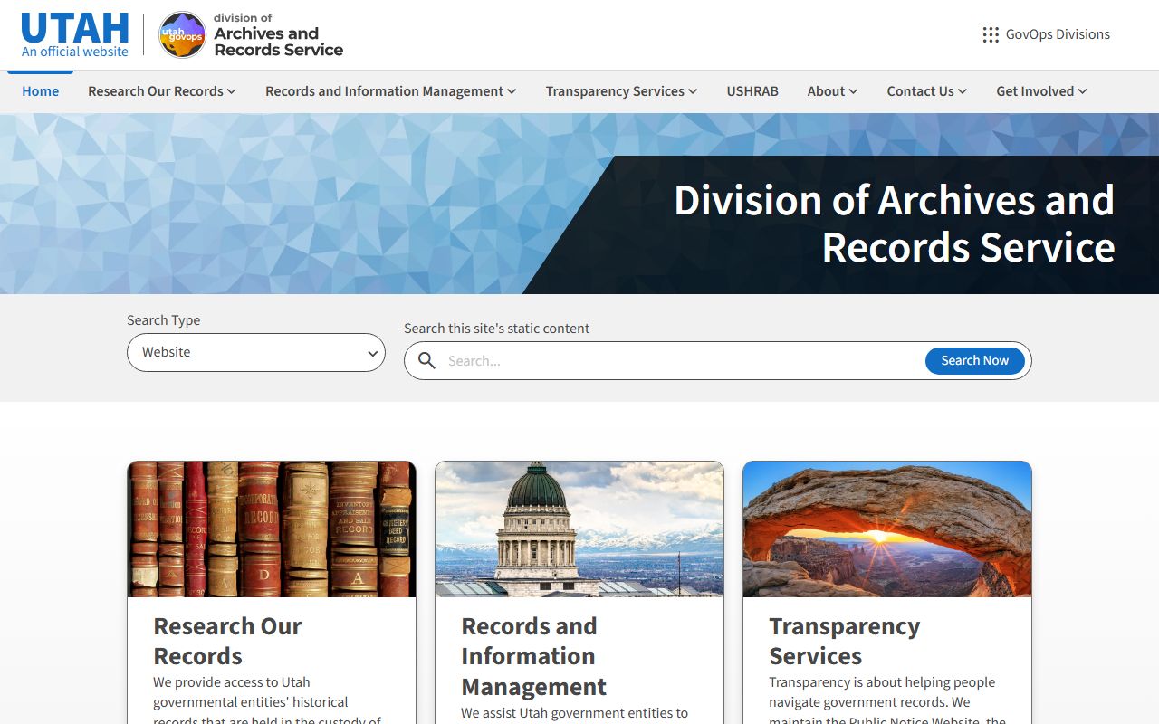 Utah State Archives historical probate court records repository